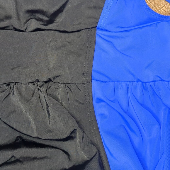 YONIQUE Womens Black & Blue Swimsuit NWT Plus Sz. 16W - Picture 6 of 8